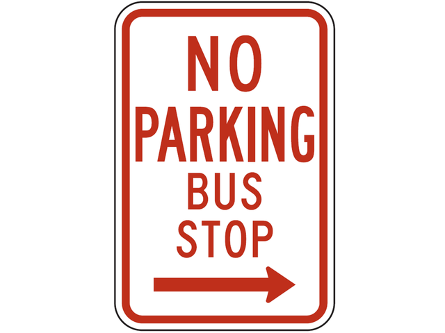Historical No parking bus stop sign (R7-7)